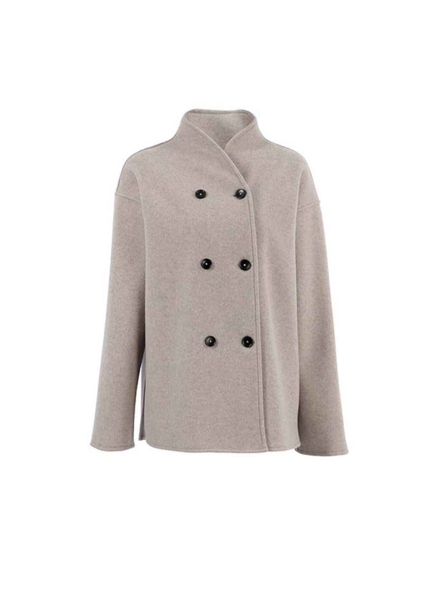 Double-Breasted Short Pea Coat