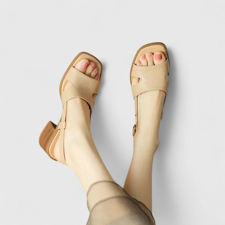Eleonora™ – Retro Chic Square-Toe Block Heel Sandals