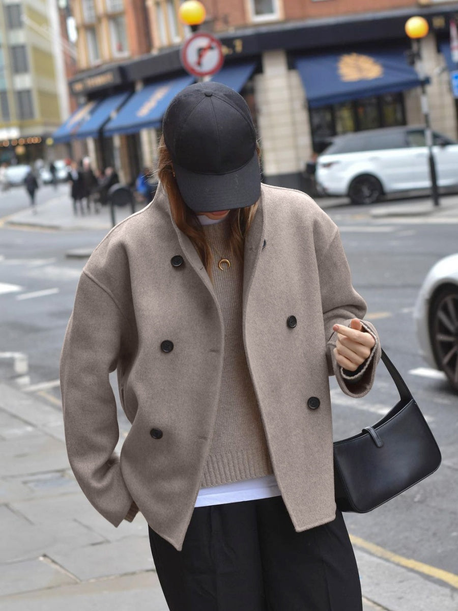 Double-Breasted Short Pea Coat