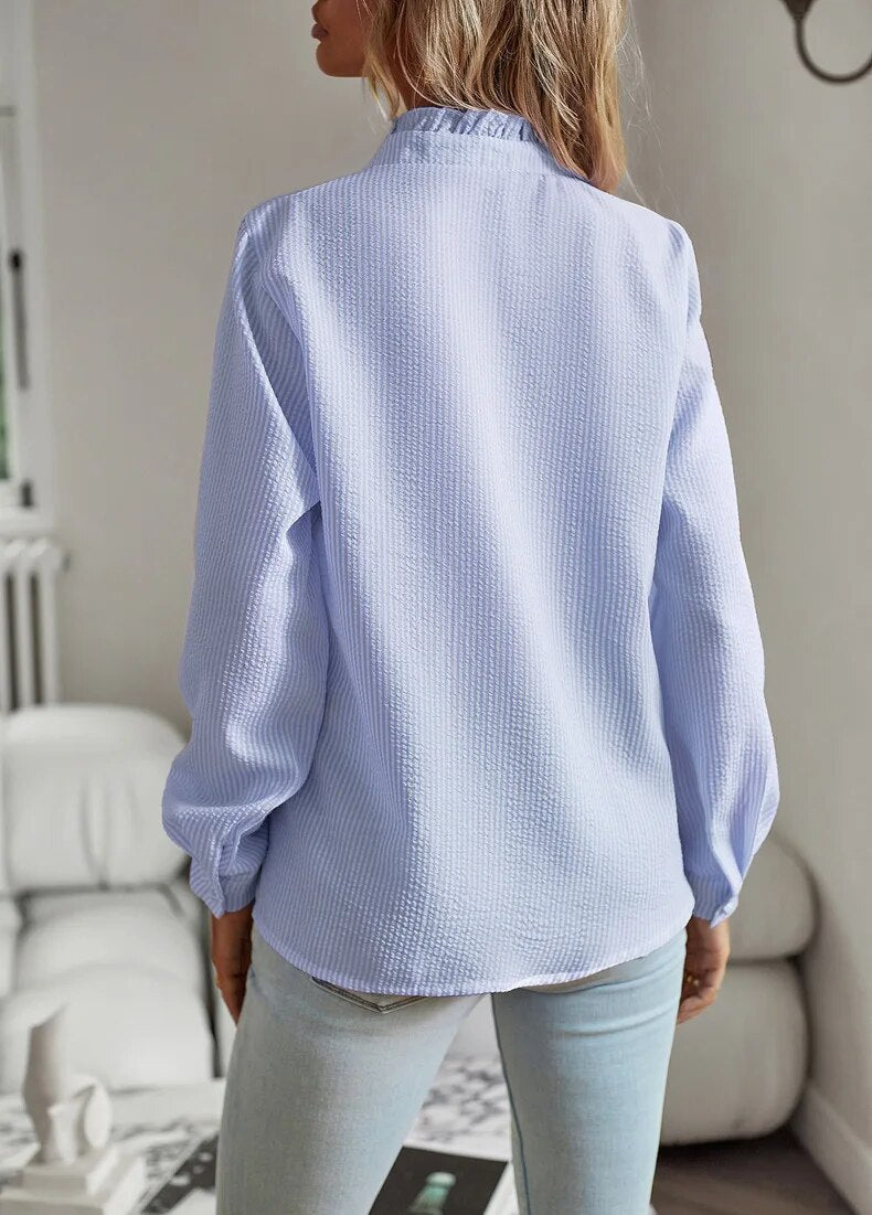Aurora | Ruffled Button-Up Blouse