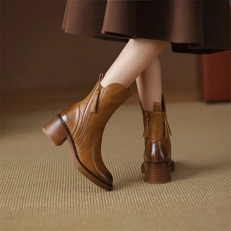 Elegant Leather Ankle Boots