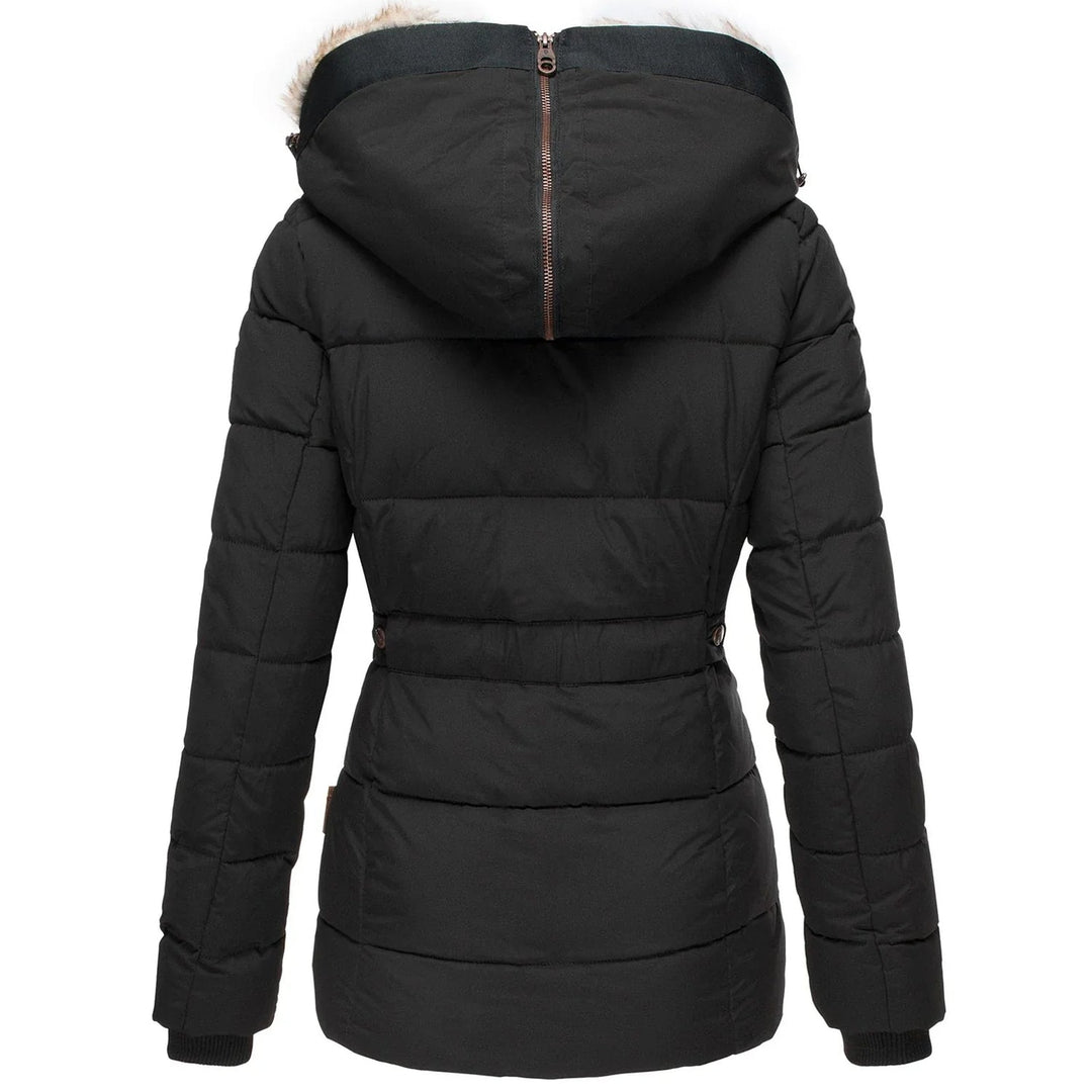 Puffer Jacket with Hood and Slim Fit Design